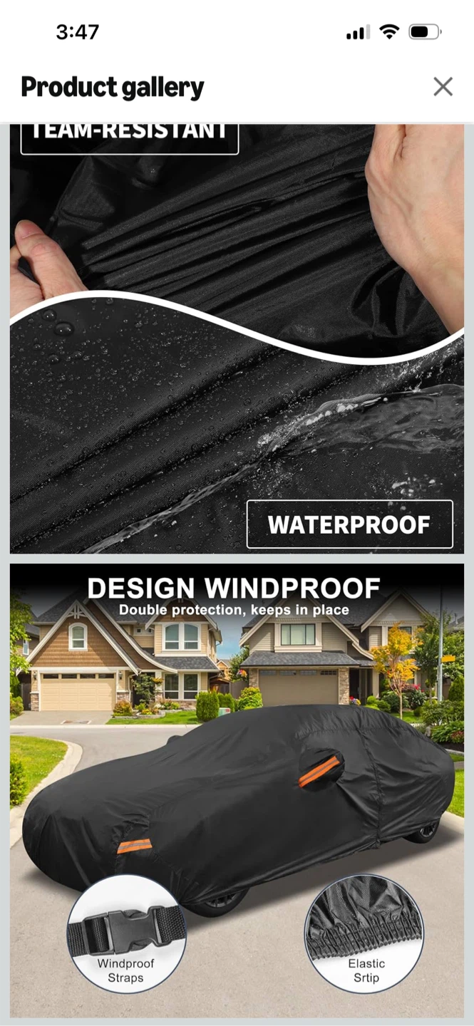 New-Black Waterproof Car Cover - photo 4