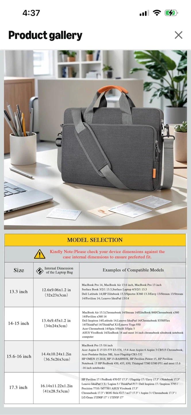 New-Grey Laptop Bag with Brown Leather Accents - photo 3