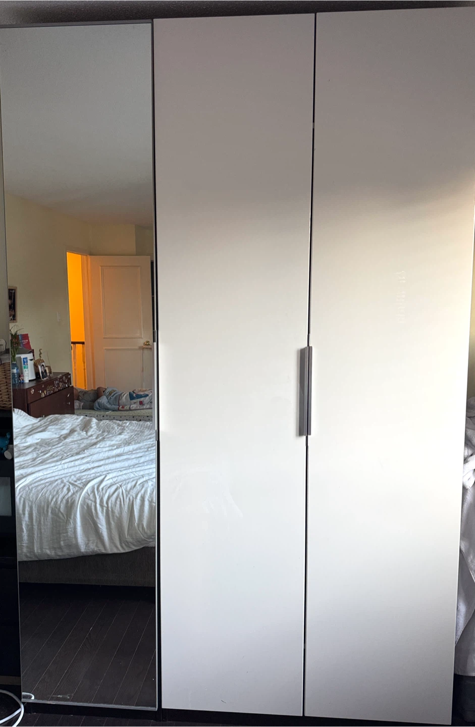 IKEA PAX 3-Door Wardrobe (Mirror & White Doors)
