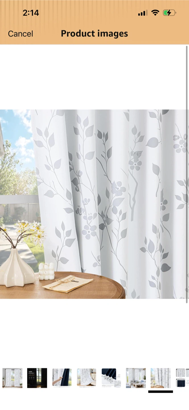 New- 2 panels Farmhouse Style Floral Print Curtains