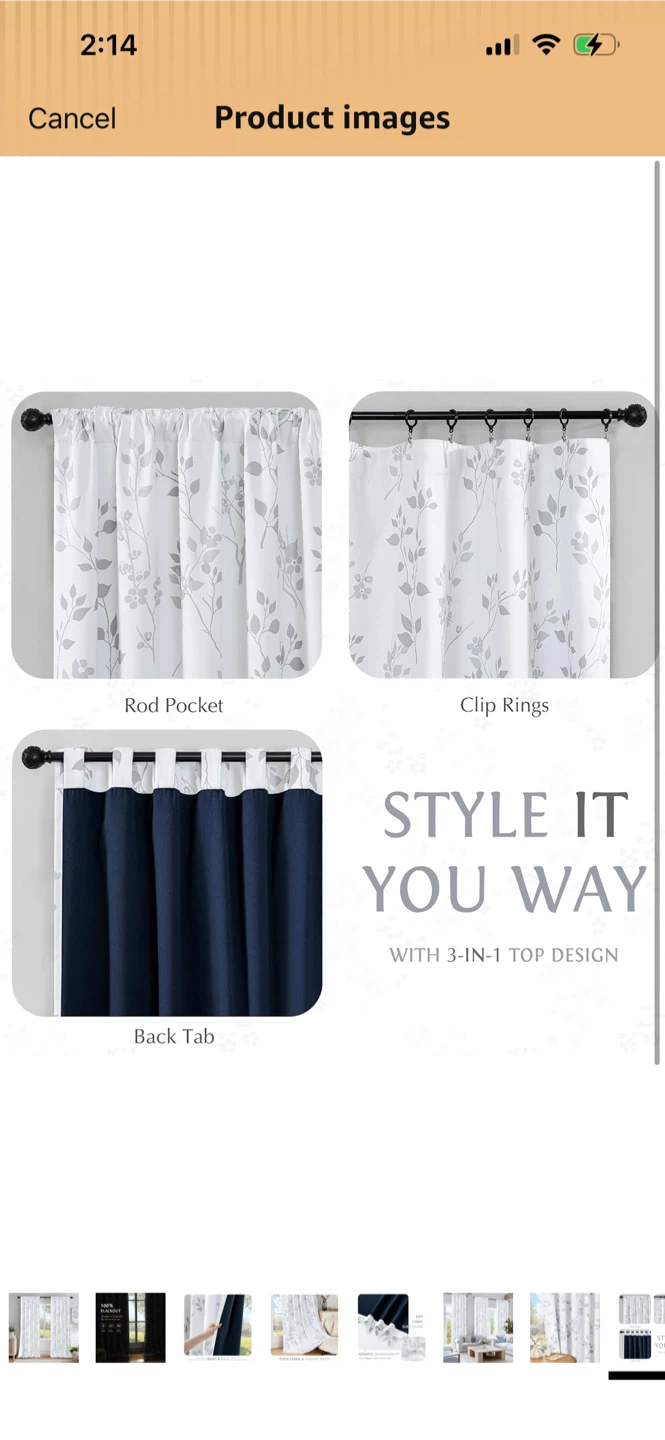 New- 2 panels Farmhouse Style Floral Print Curtains - photo 2