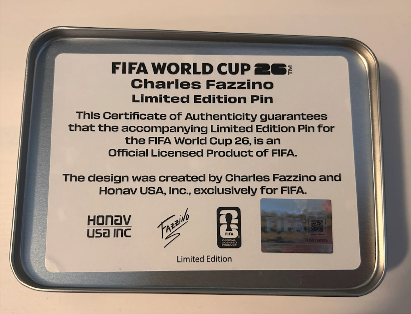 Charles Fazzino FIFA World Cup 2026 Limited Edition Pin - photo 2