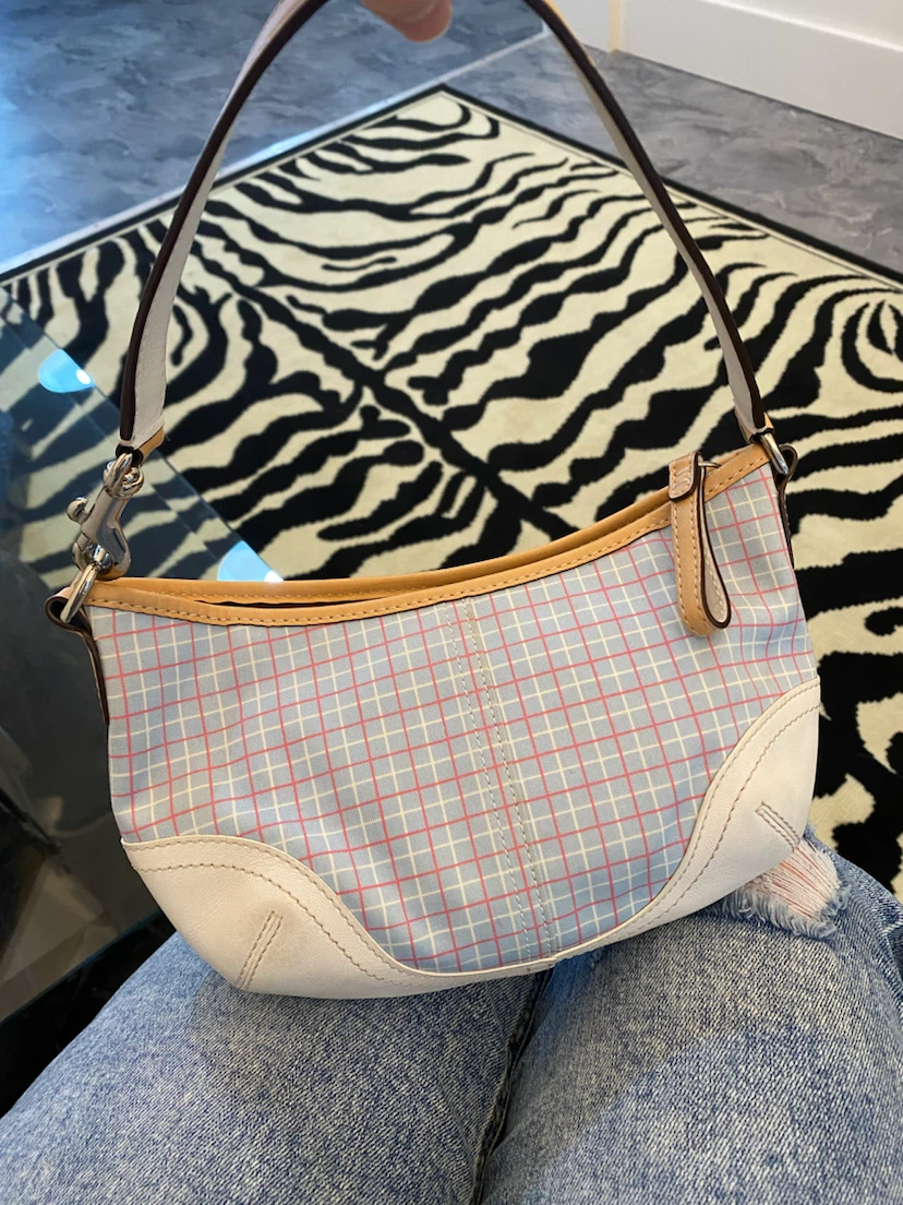 Vintage Coach Plaid Mini Shoulder Bag