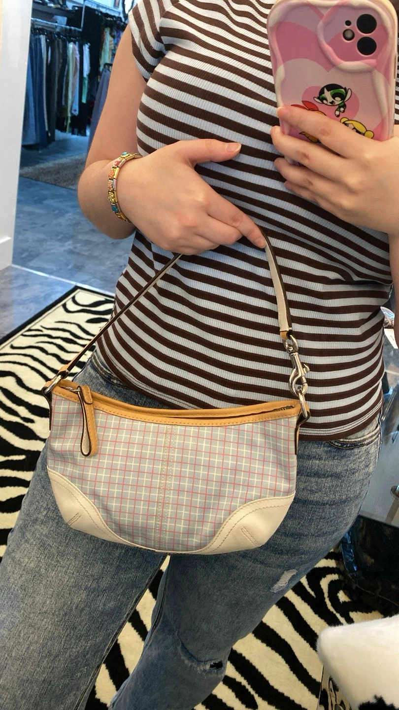 Vintage Coach Plaid Mini Shoulder Bag - photo 2
