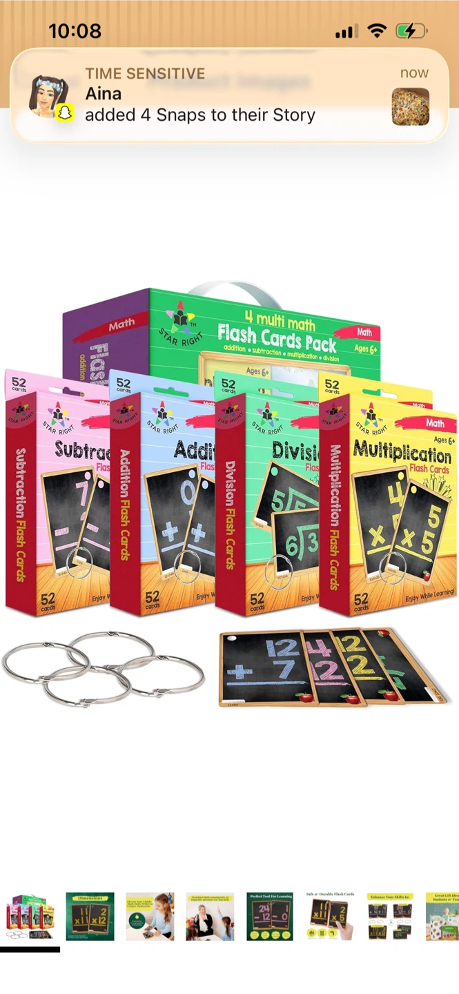 New-Star Right 4-Pack Math Flash Cards