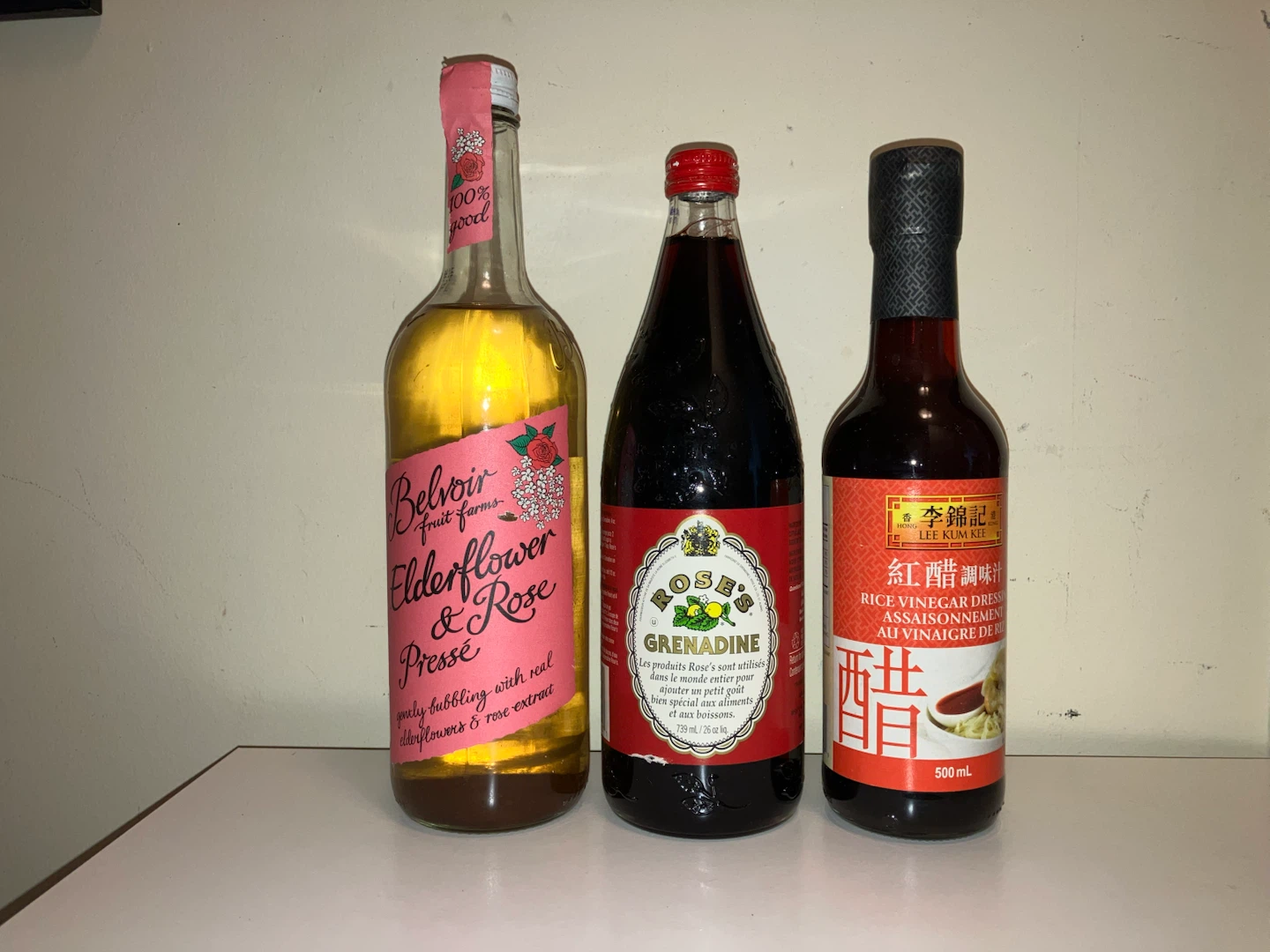 bottles of assorted condiments (price of Each)
