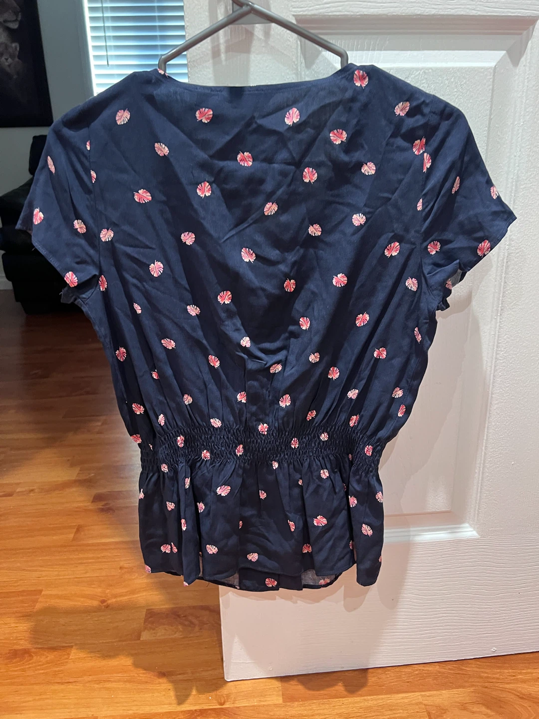 Reitmans Navy Blue Floral Button-Up Blouse - photo 2