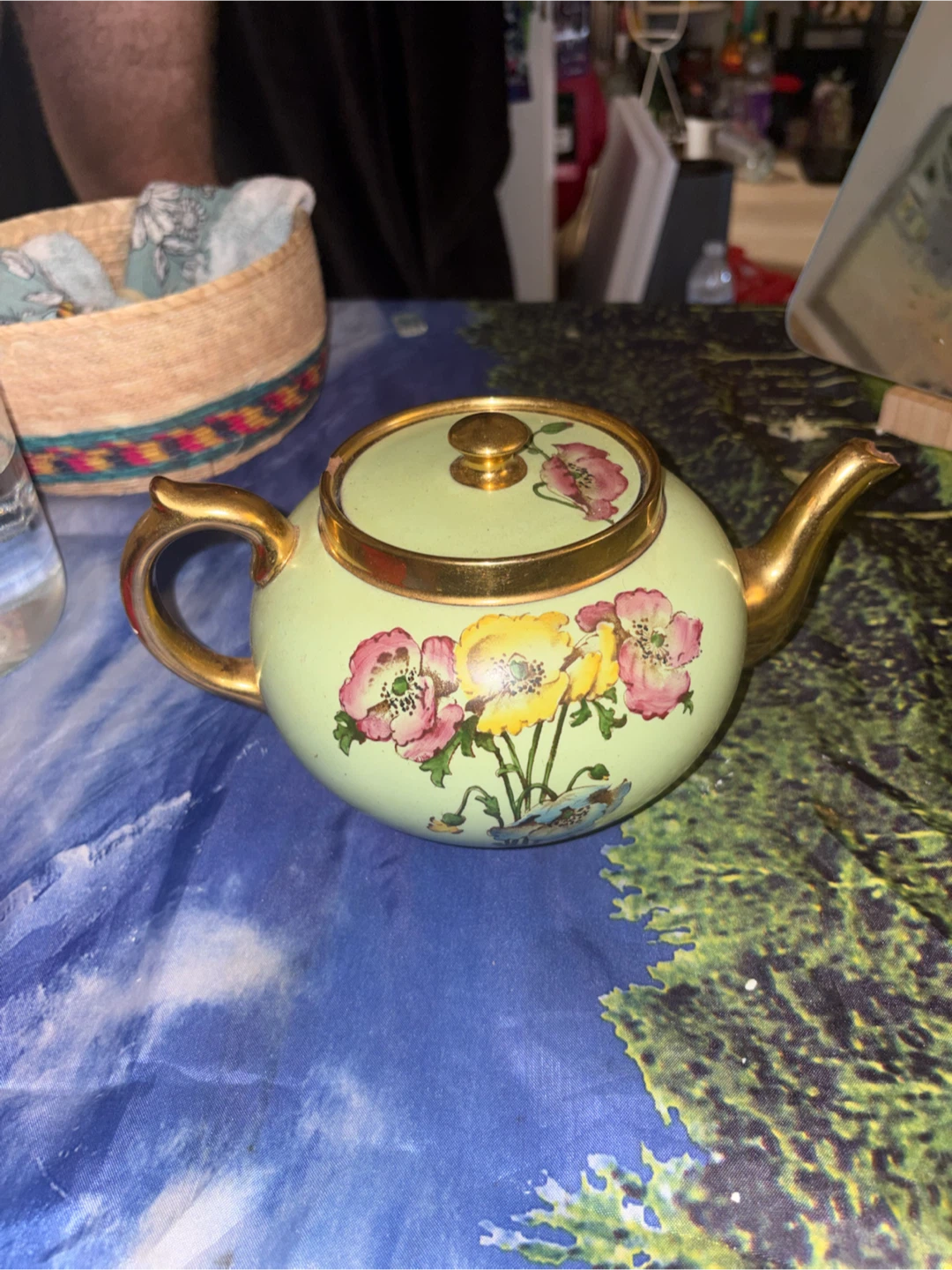 Vintage Teapot with Floral Design