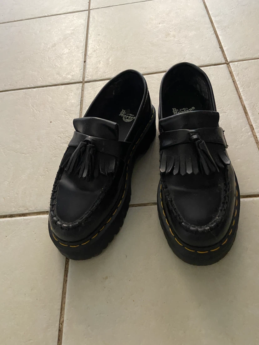 Dr. Martens Black Leather Tassel Loafers