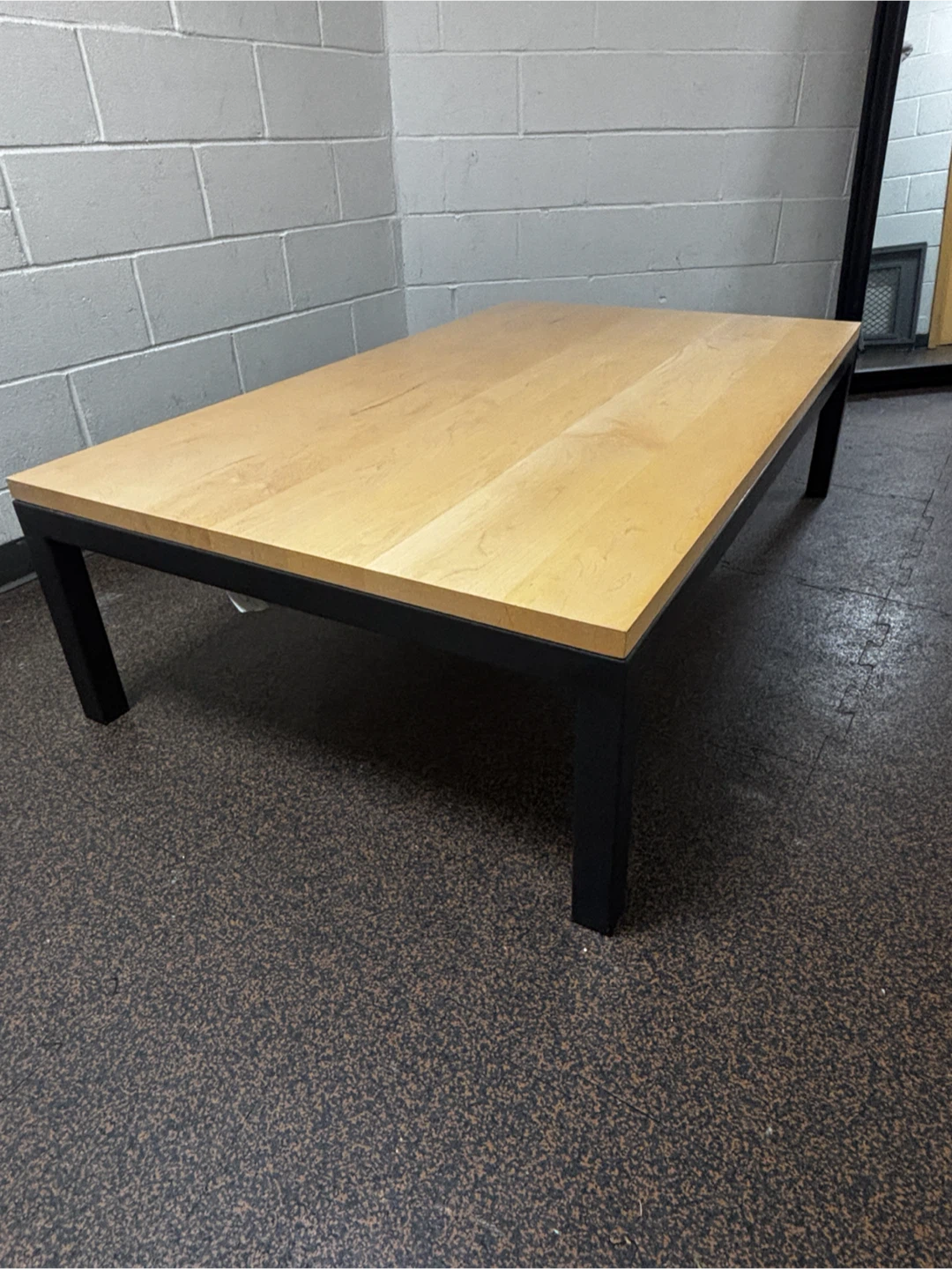 Room & Board Light Wood Coffee Table with Black Metal Legs - photo 2