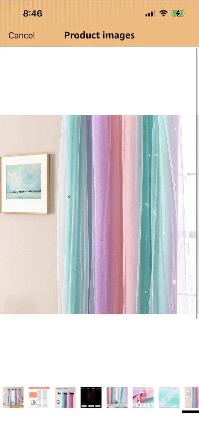 New One panel Ombre Star Tulle Curtains