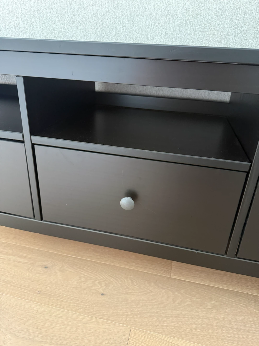 Black TV Stand with Drawers and Shelves - photo 2