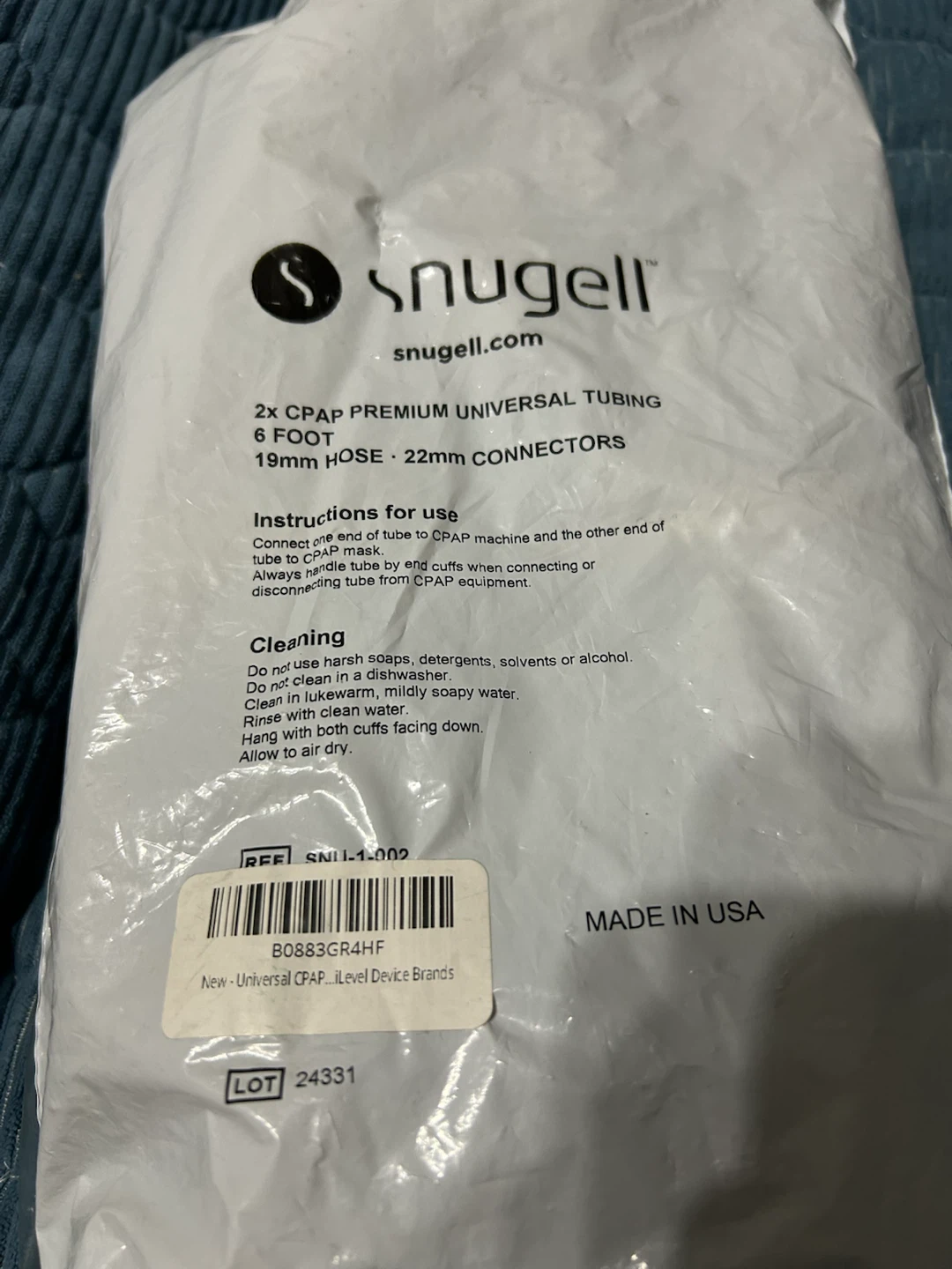 New-Snugell 2x CPAP Universal Tubing 6 Foot - photo 2