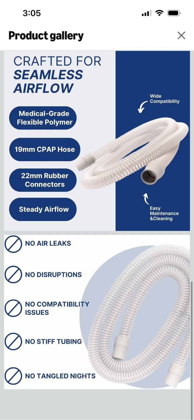 New-Snugell 2x CPAP Universal Tubing 6 Foot - photo 5
