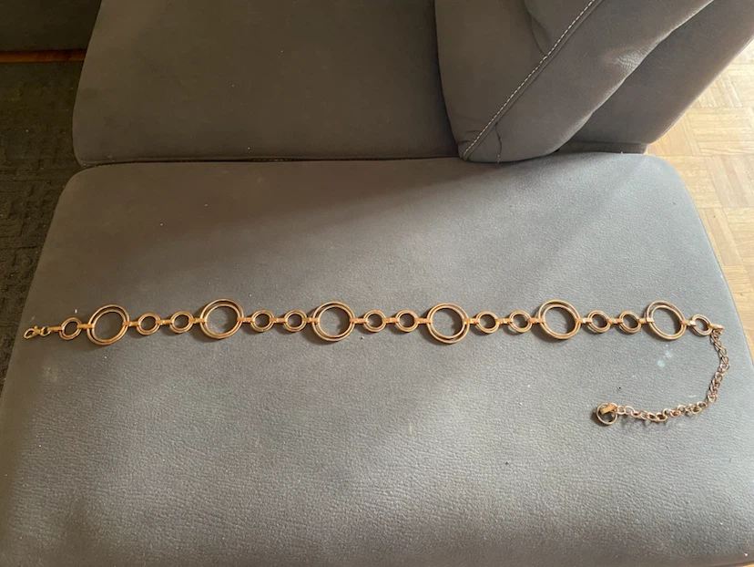 Copper Tone Chain Belt with Circles