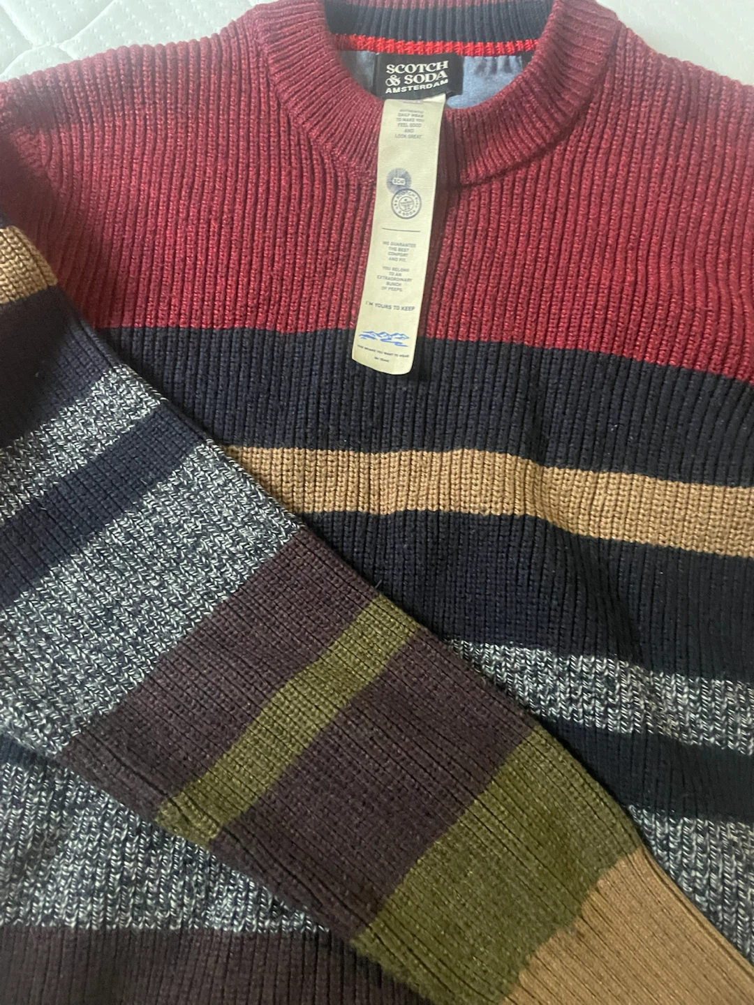 Scotch & Soda Striped Crew Neck Sweater Men's Size Medium