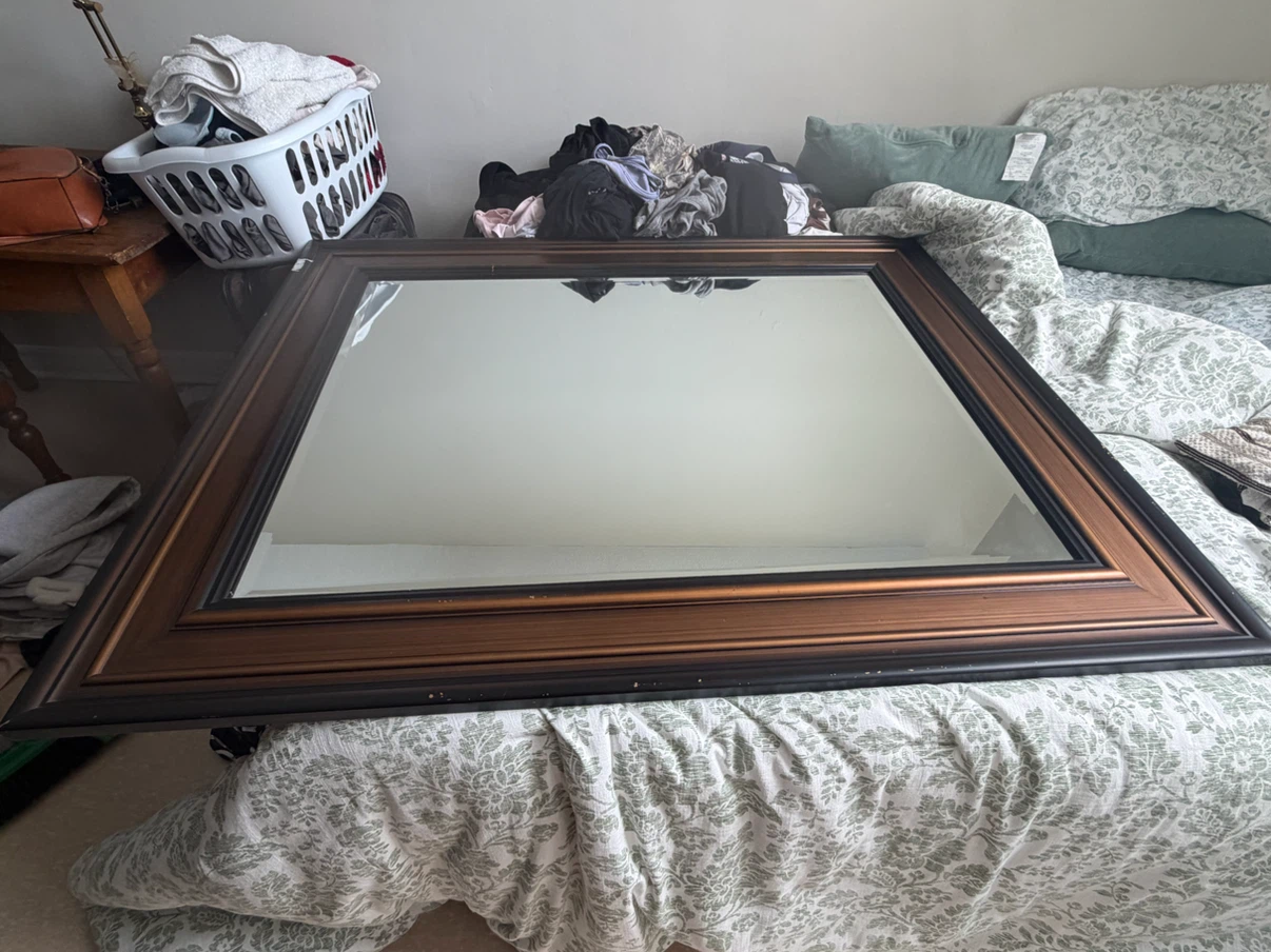 Large Decorative Mirror with Bronze Frame - photo 2