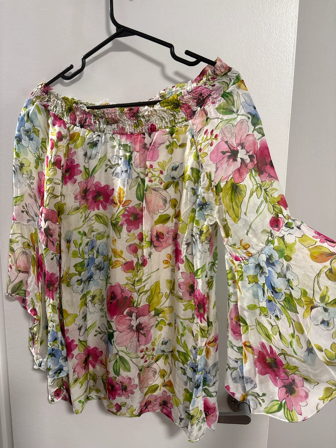 Elena Baldi (made in Italy) Floral Off-the-Shoulder Blouse