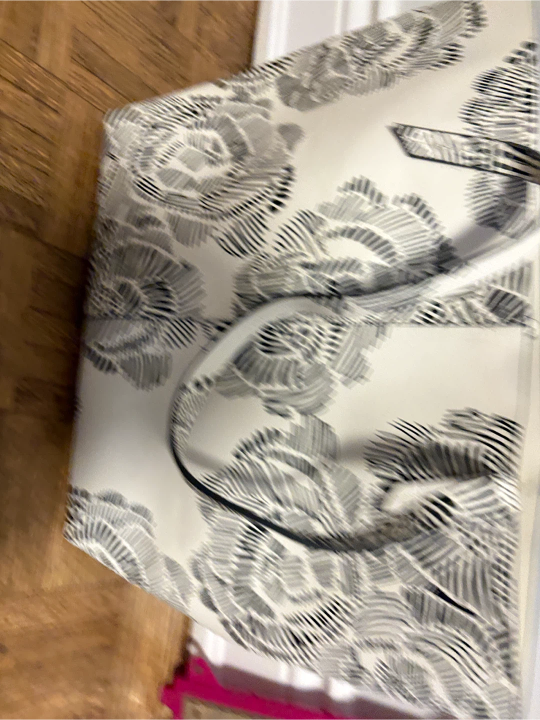 Indigo White and Black Floral Tote Bag - photo 3