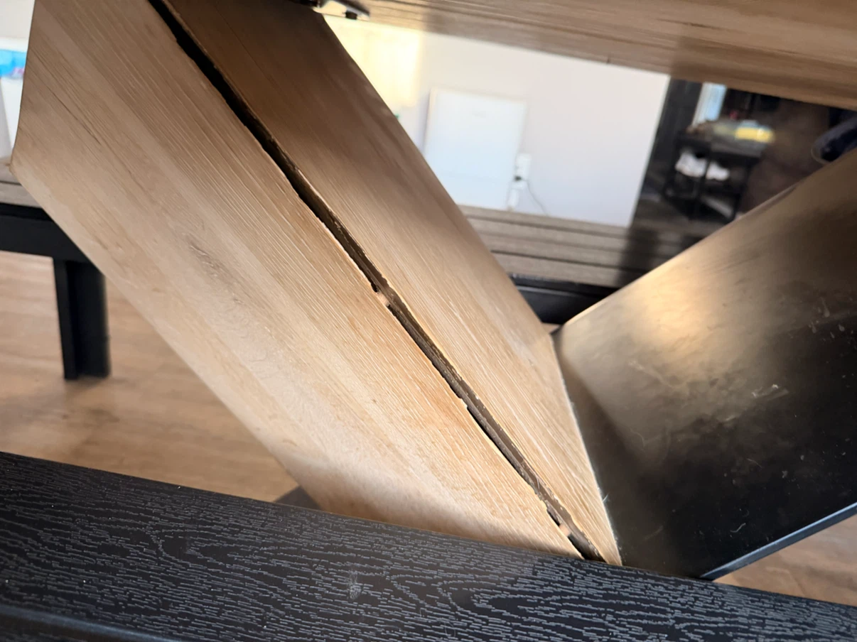 Wooden Dining Table with Black Metal Legs - photo 4