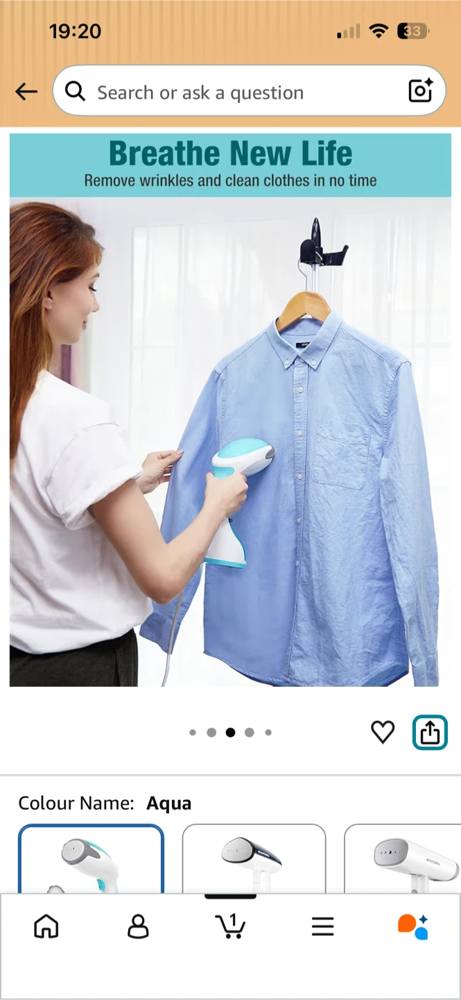 BEAUTURTLE Portable Garment Steamer - Aqua - photo 3