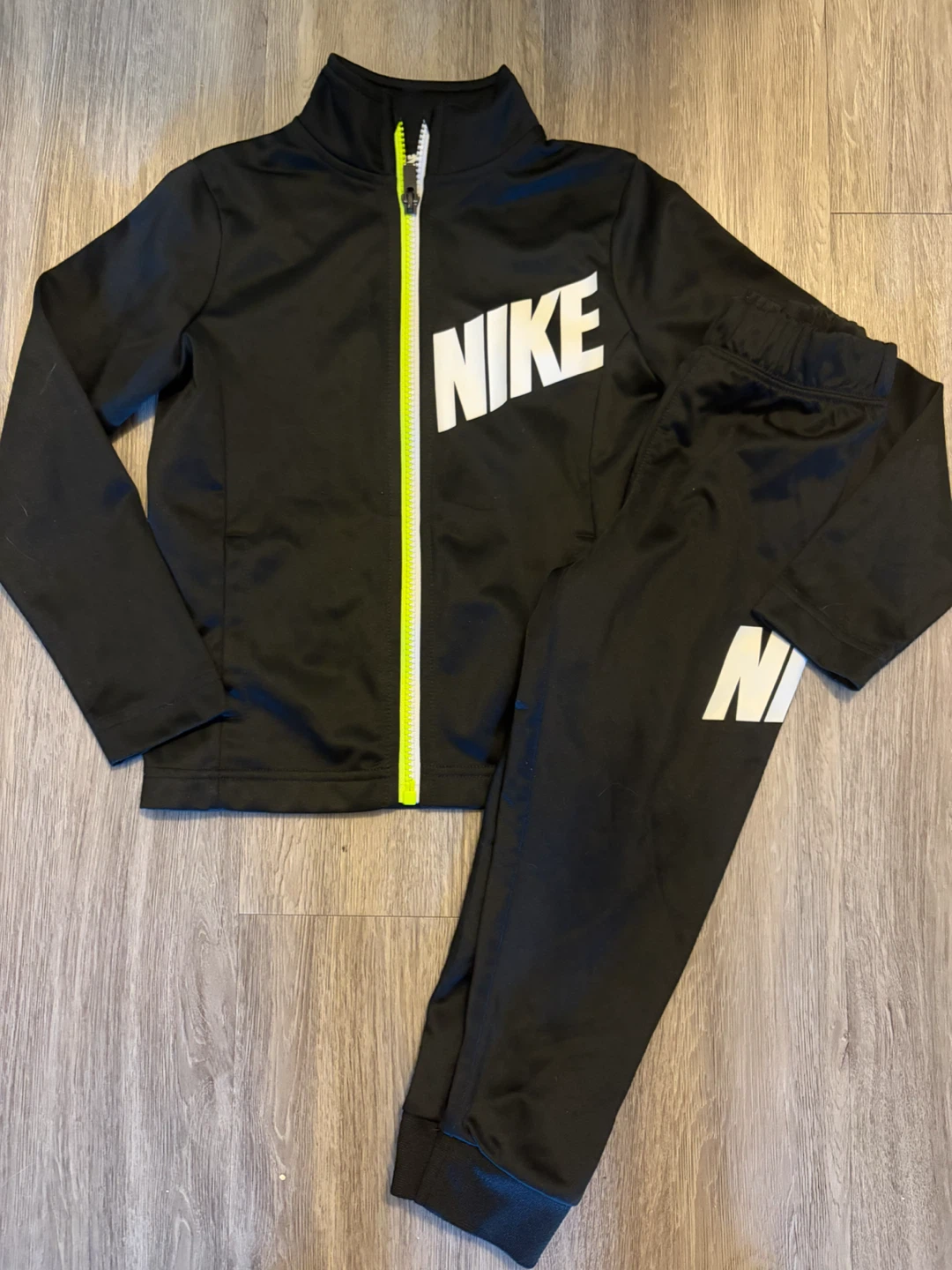Nike Kids Tracksuit Set Black Neon Zip