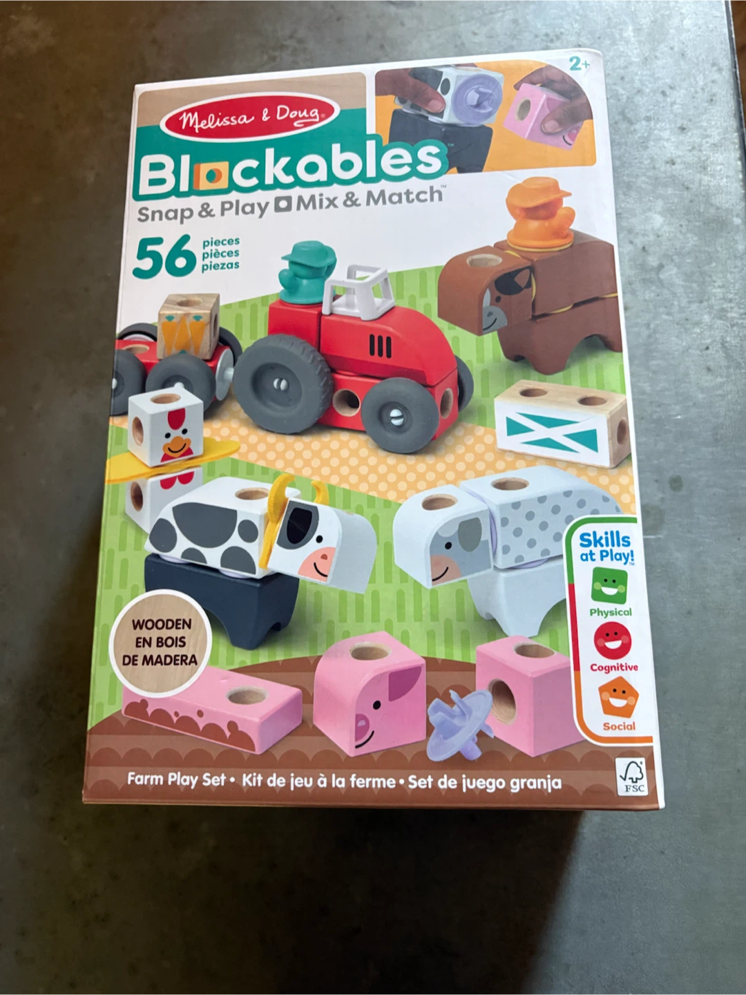 Melissa & Doug Blockables Farm Wooden Building Blocks Set - photo 2