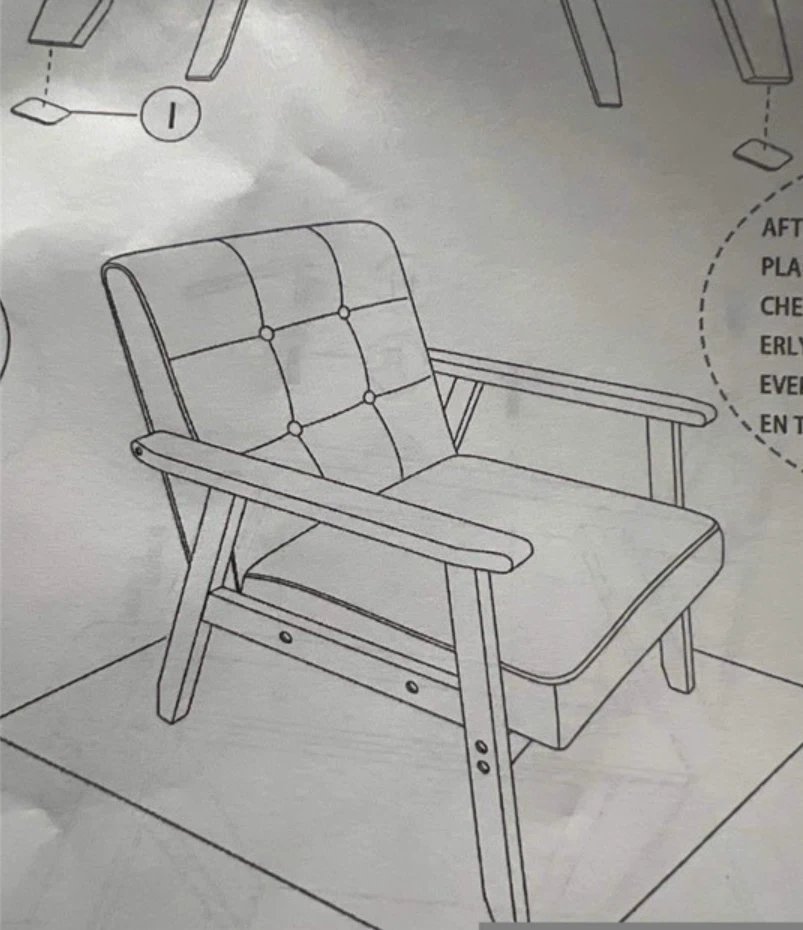 New in Box Leather Accent Chair, Black - photo 3
