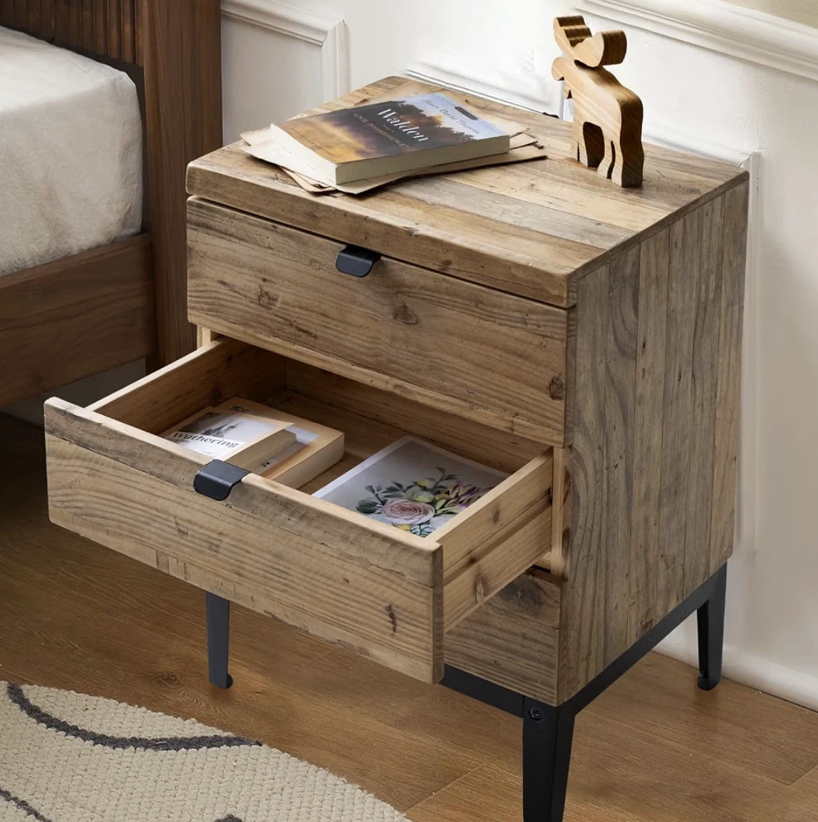 Brand New in Box Wnutrees Farmhouse 3-Drawer Nightstand - photo 3