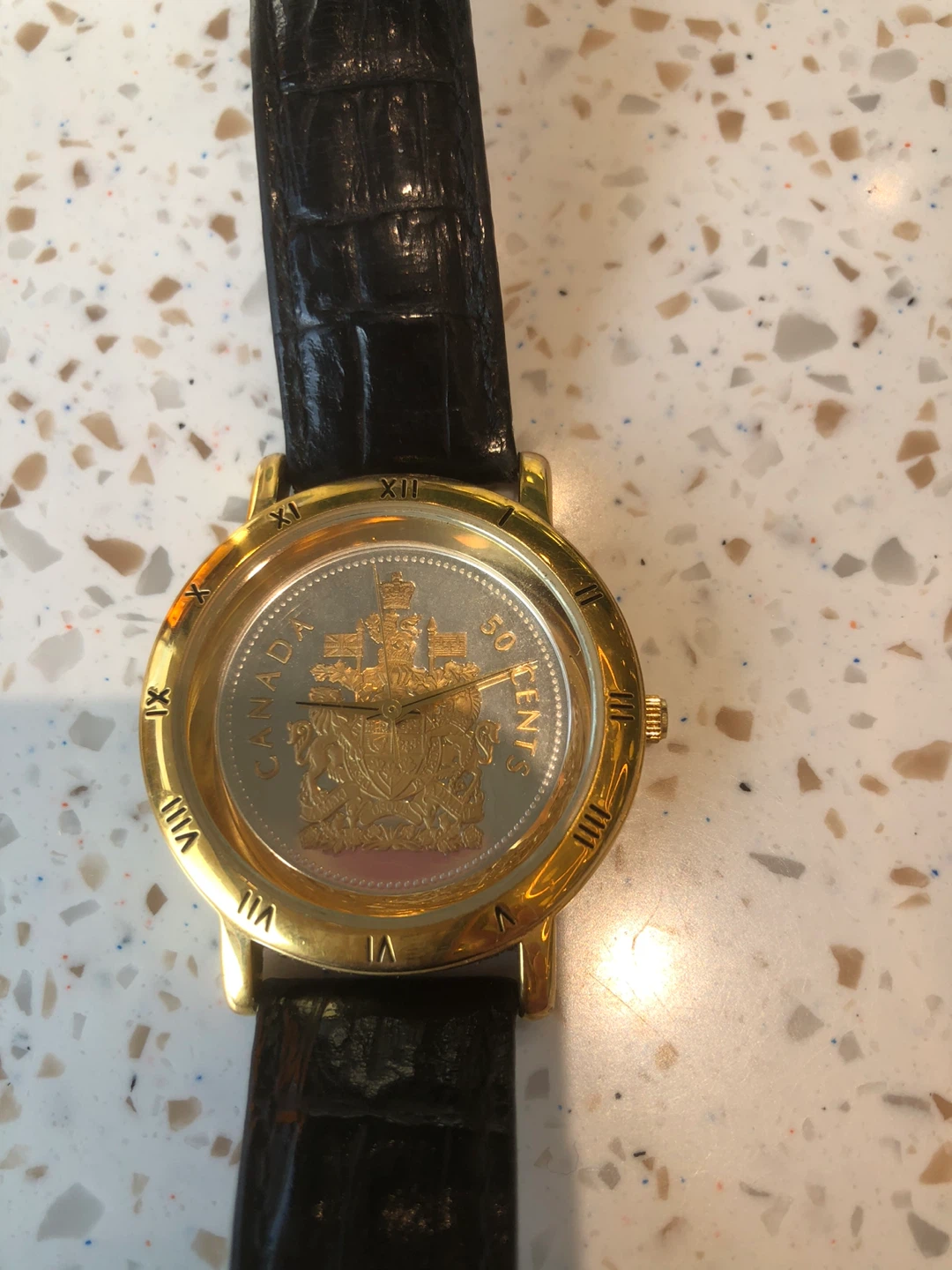 Aurista 10K Gold Canadian 50 Cents Coin Watch - photo 2