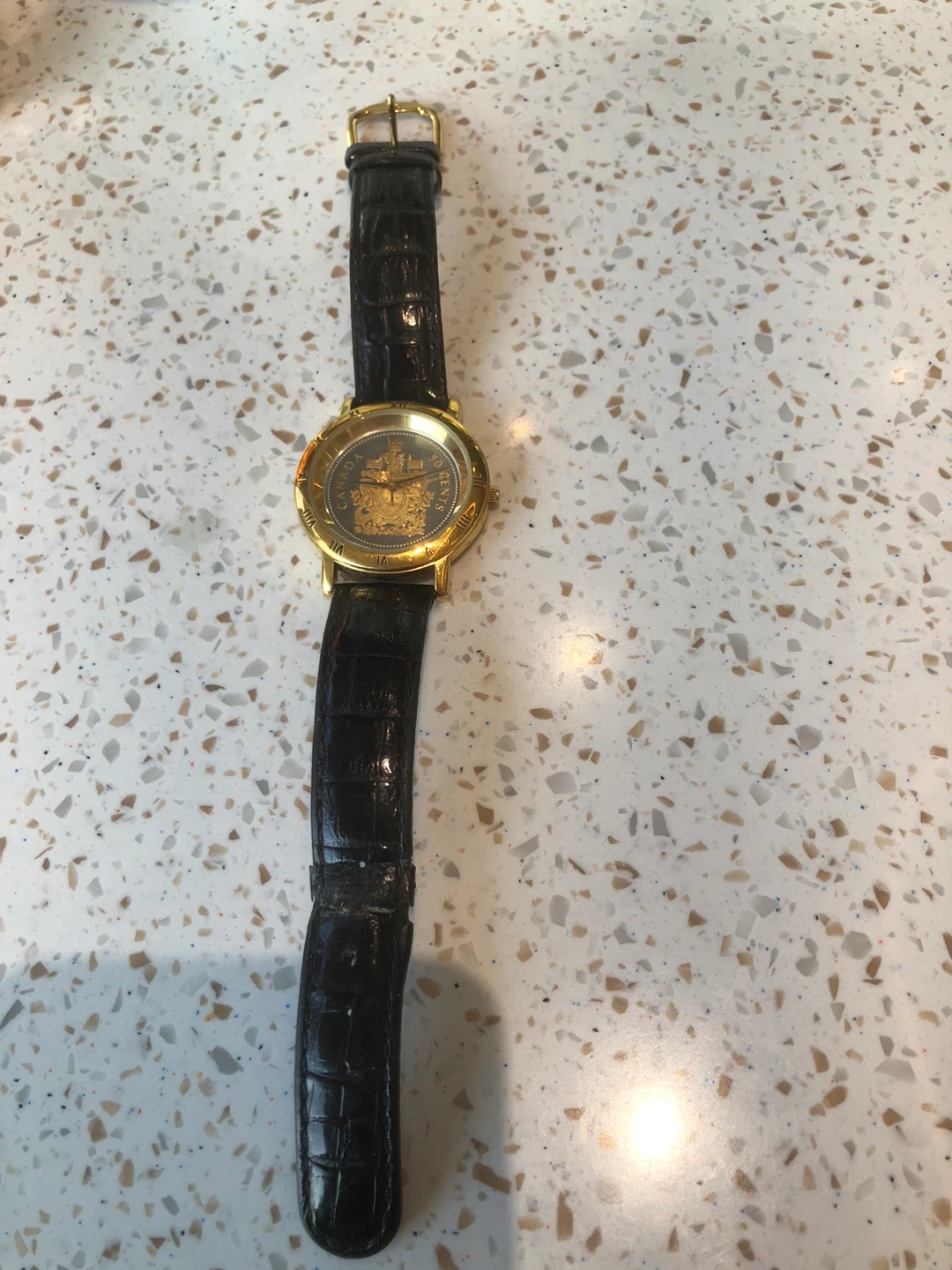 Aurista 10K Gold Canadian 50 Cents Coin Watch