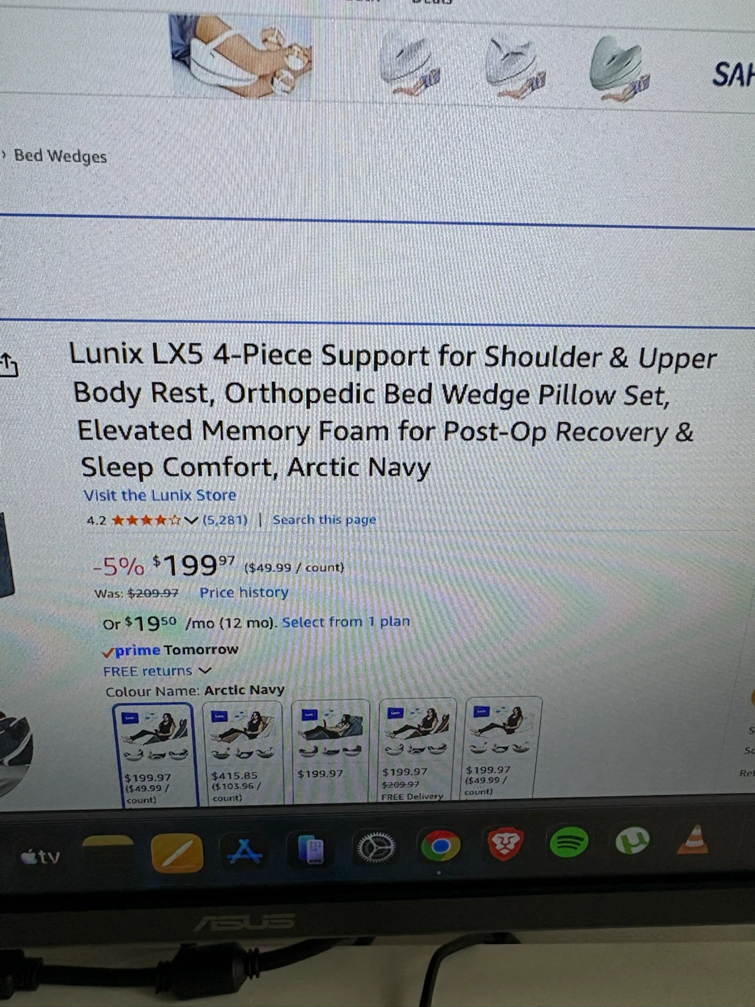 Lunix LX5 4-Piece Bed Wedge Pillow Set - photo 3