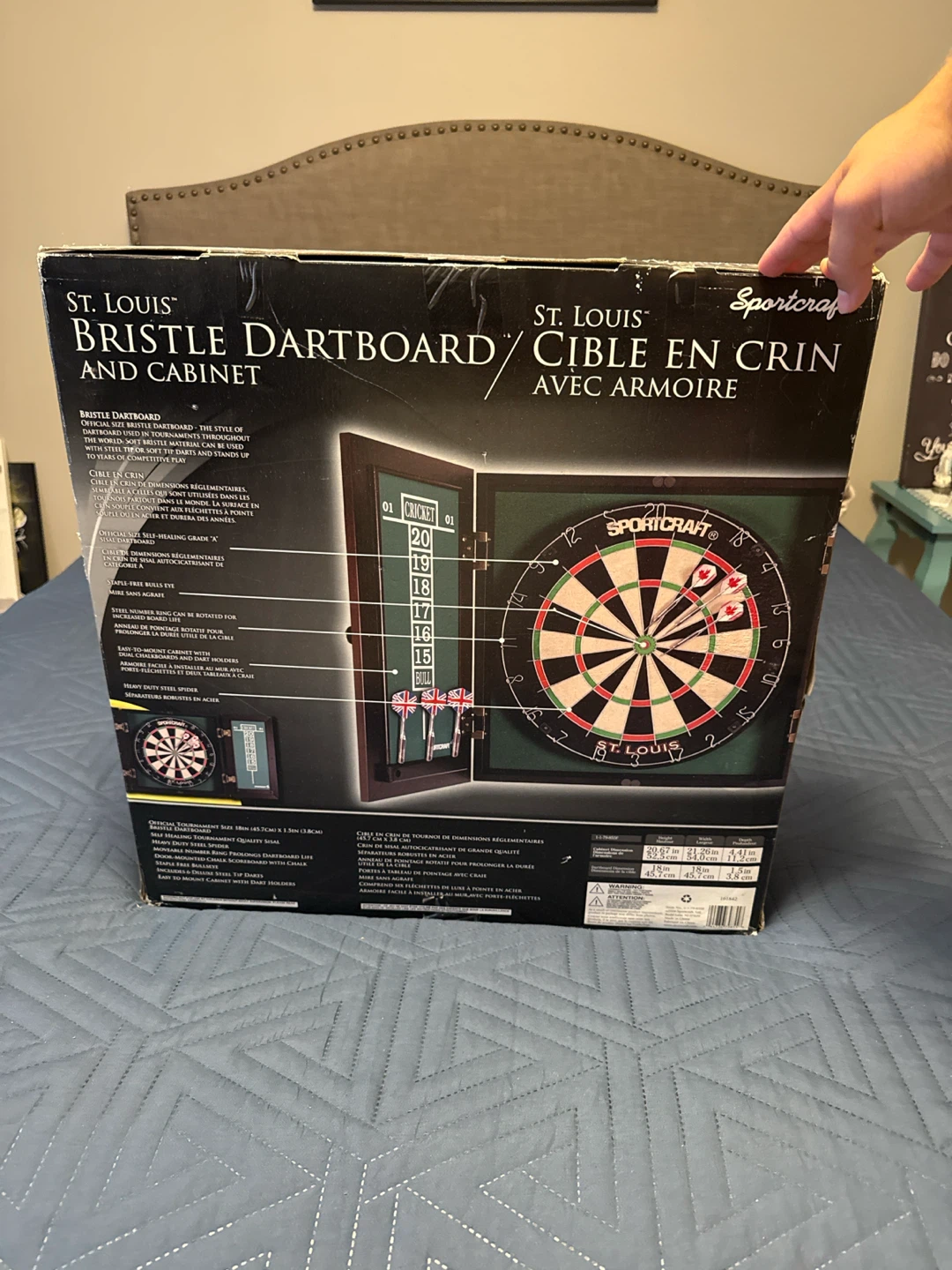Sportcraft St. Louis Bristle Dartboard and Cabinet Set