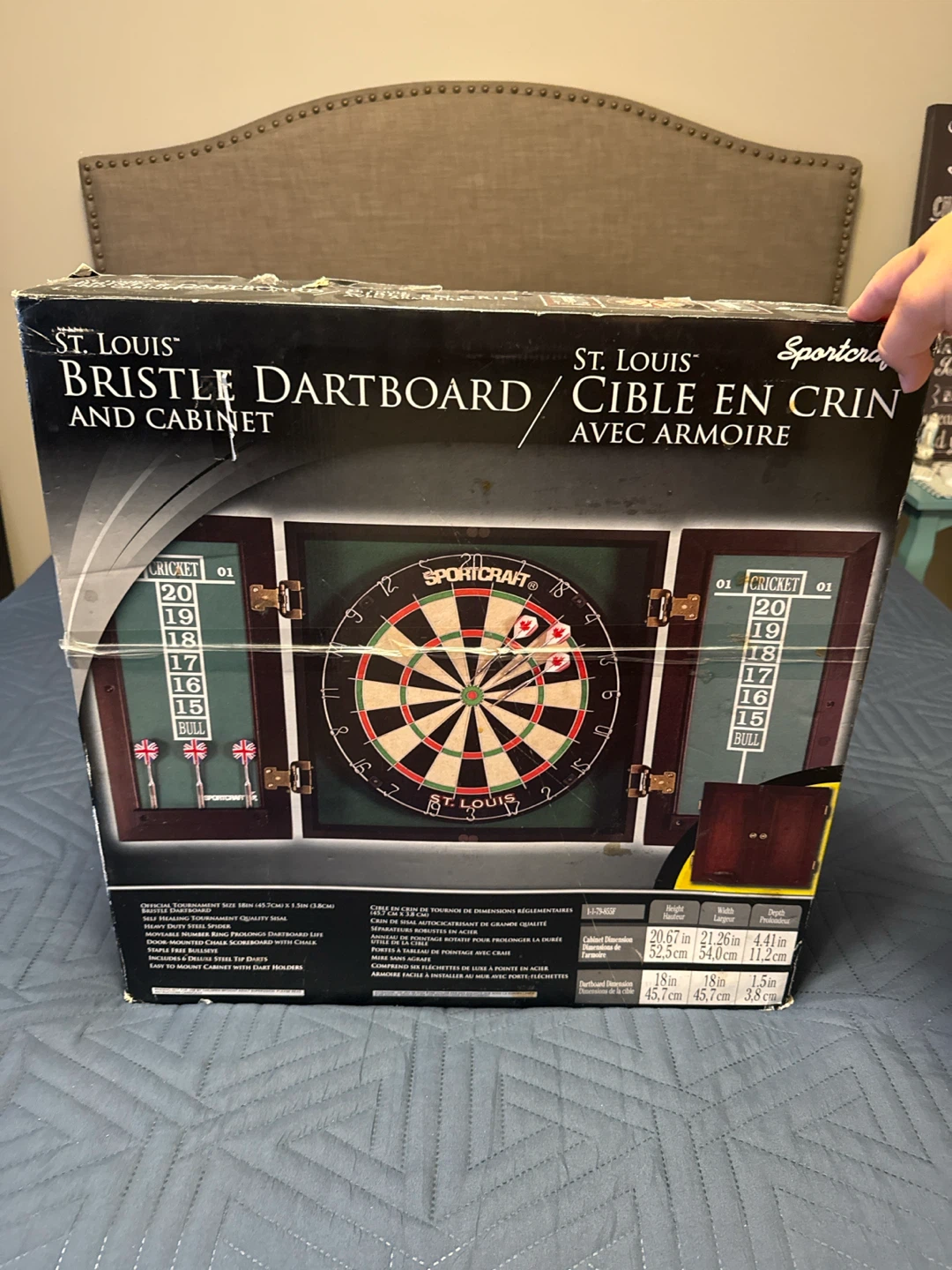 Sportcraft St. Louis Bristle Dartboard and Cabinet Set - photo 2