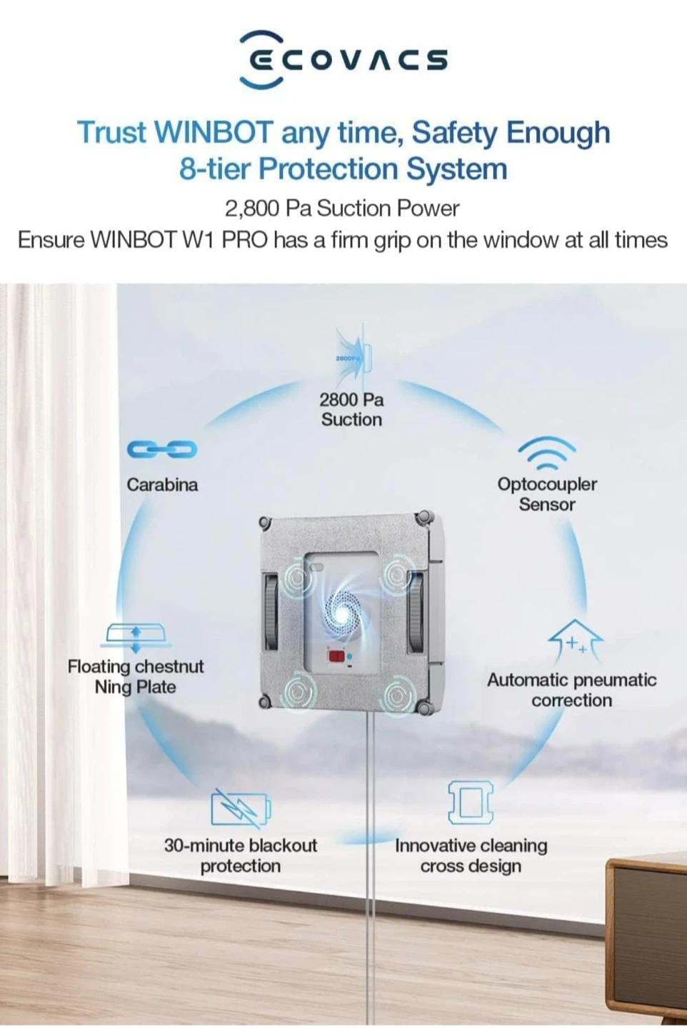 ECOVACS WINBOT W1 PRO Window Cleaning Robot - photo 5