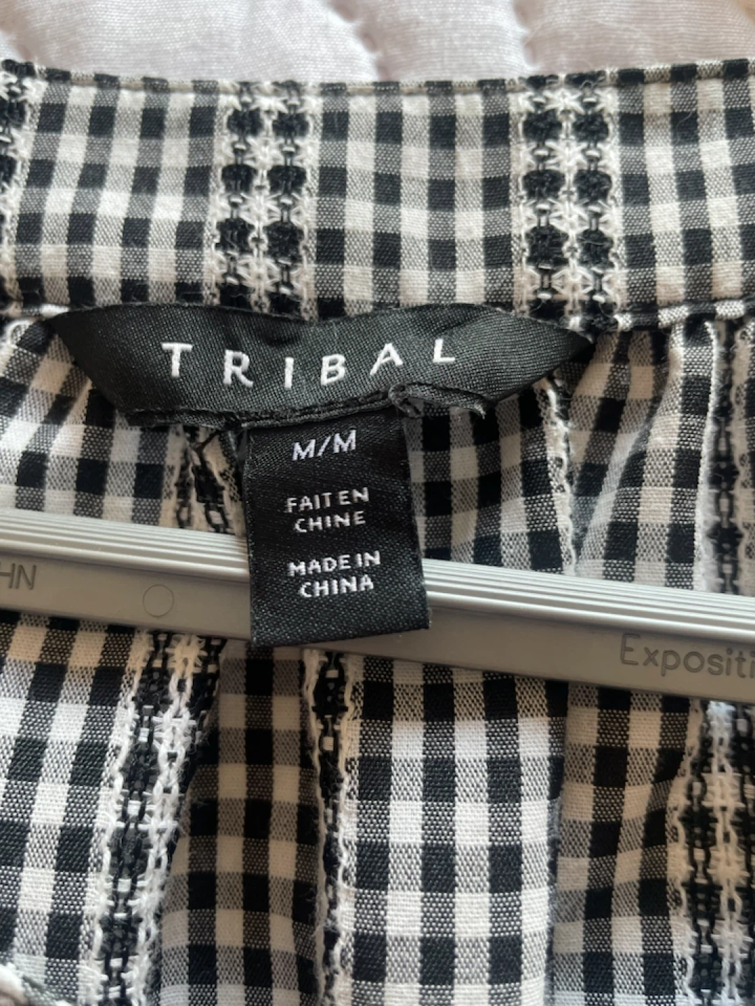 Tribal M/M Gingham Sleeveless Blouse - photo 2