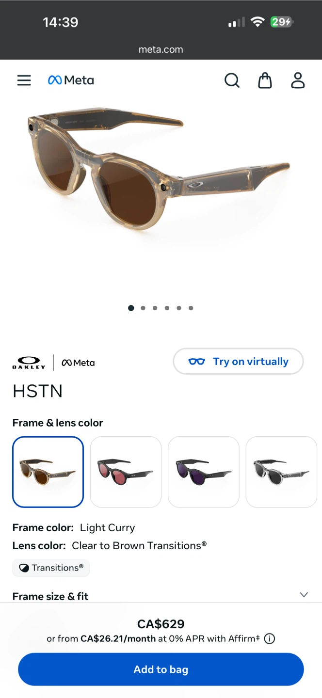 Oakley x Meta HSTN Sunglasses - Light Curry