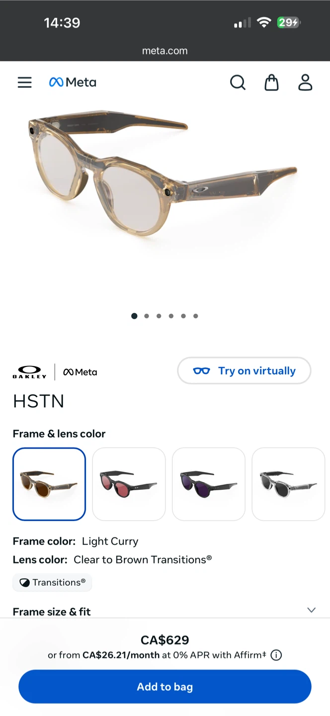 Oakley x Meta HSTN Sunglasses - Light Curry - photo 2