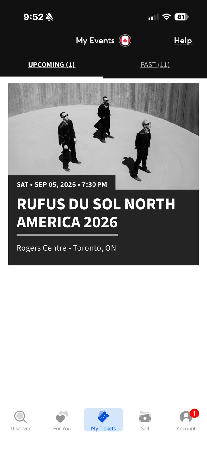 Rufus Du Sol North America Tour 2026 Ticket