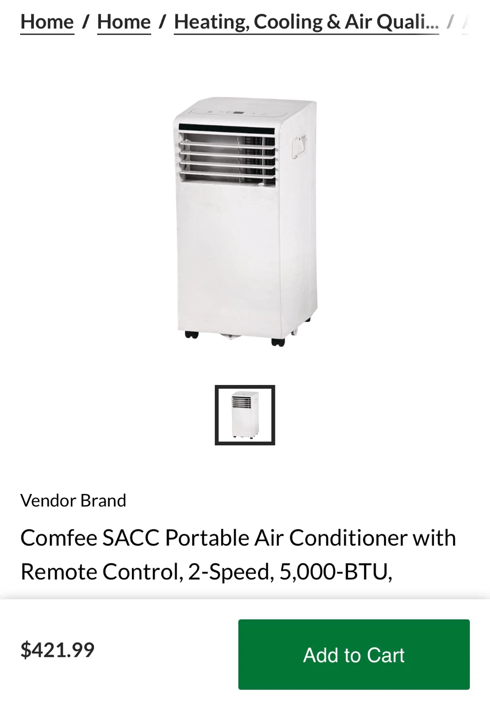Comfee 3-in-1 Portable Air Conditioner - photo 2
