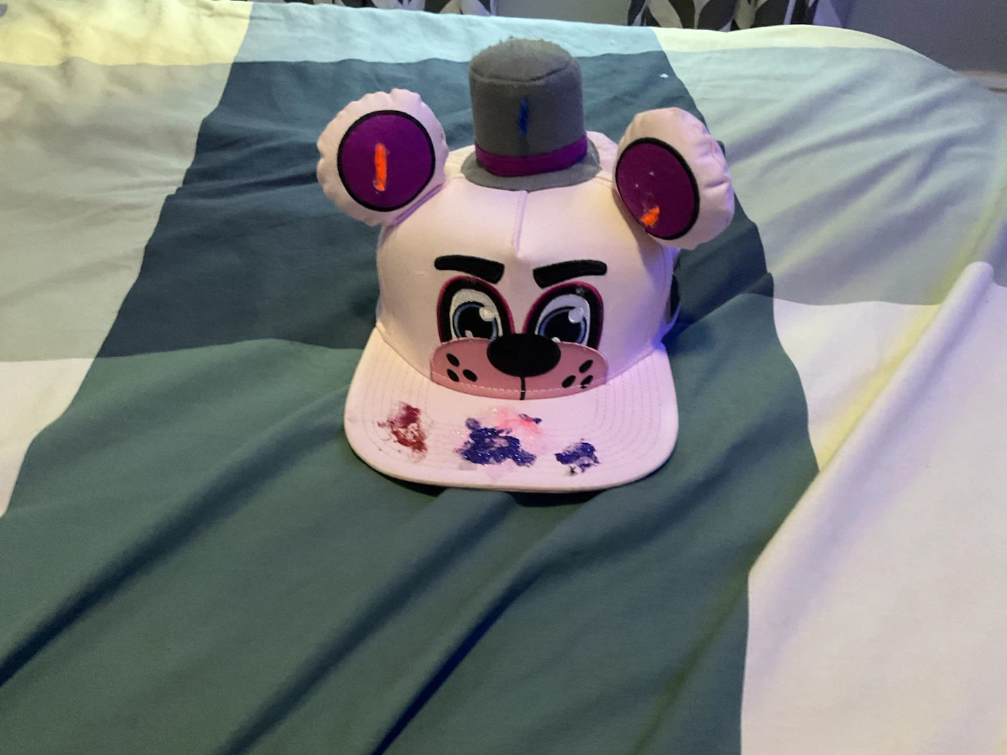 White Freddy Fazbear Hat with Ears