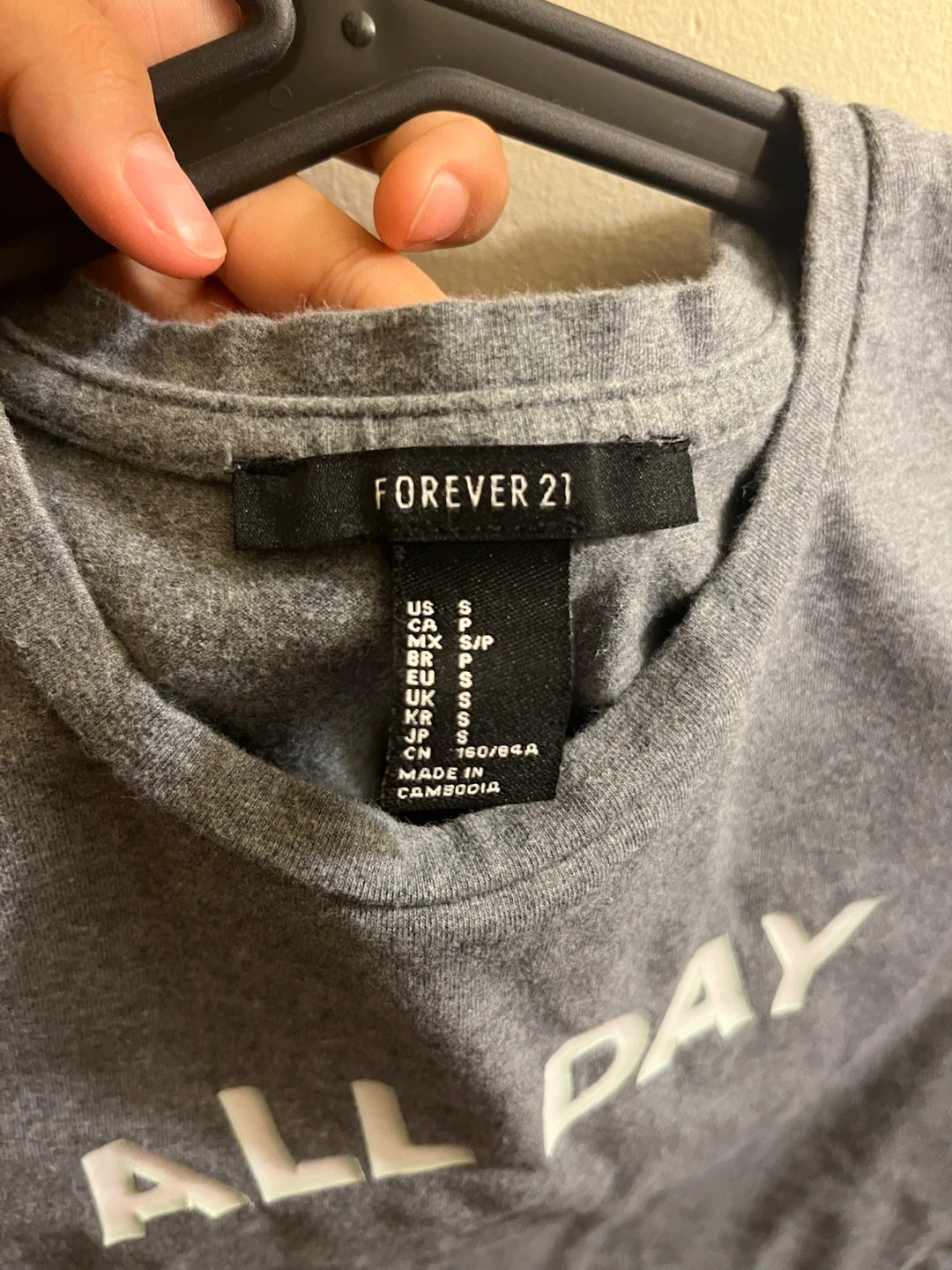 Forever 21 "ALL DAY" Crop Top - Grey - Size S - photo 3