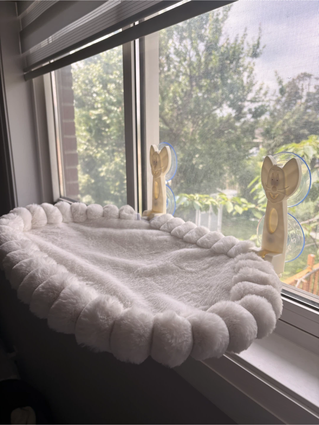 White Plush Cat Window Perch
