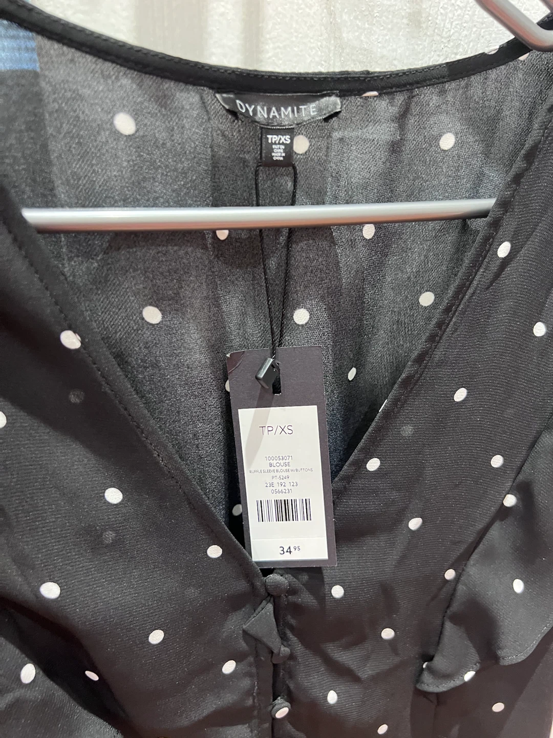 Dynamite Black and White Polka Dot Blouse - photo 3