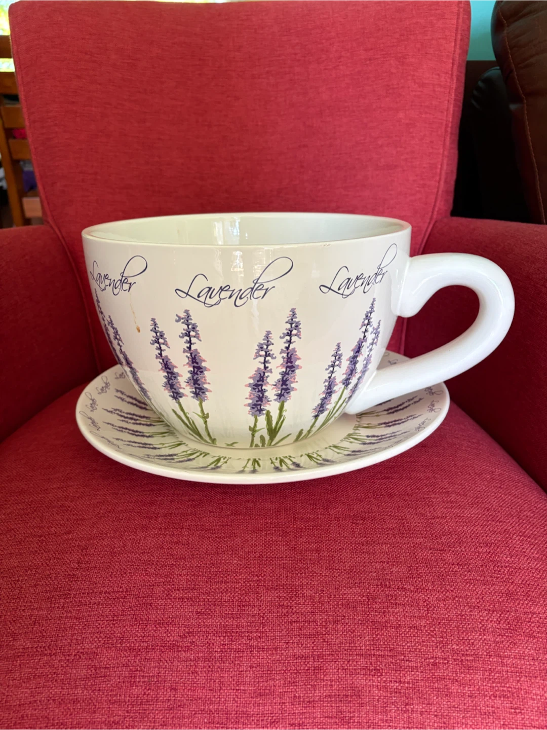 Oversized Lavender Teacup and Saucer Set