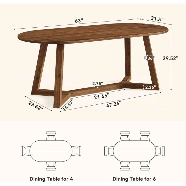Solid Wood Dining Table - photo 3