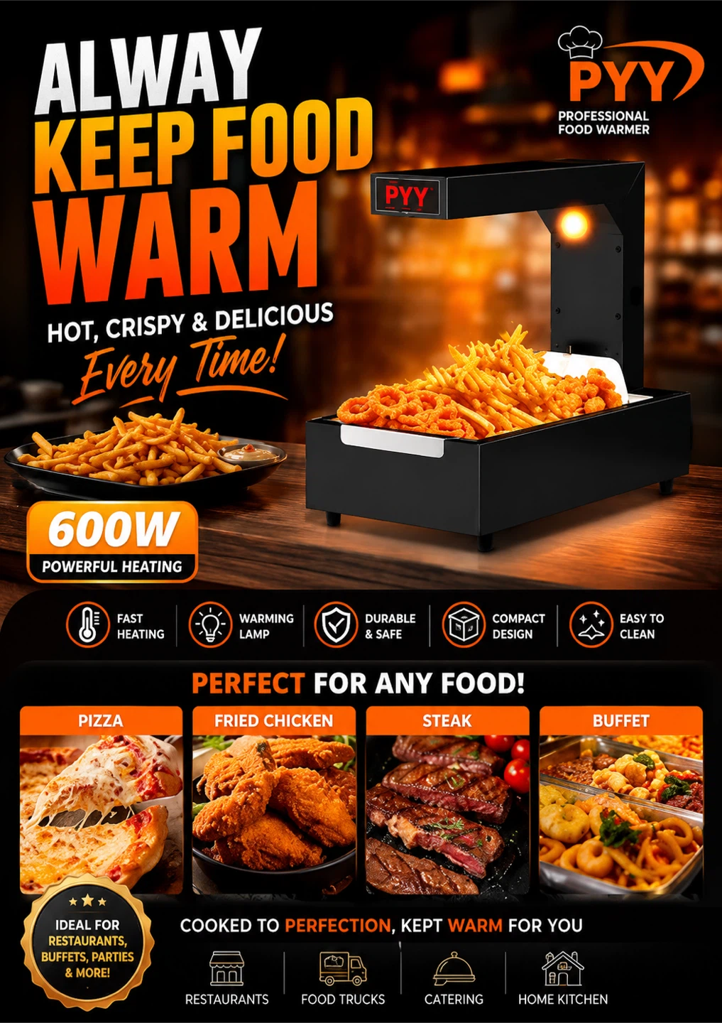 PYY Professional Food Warmer 600W