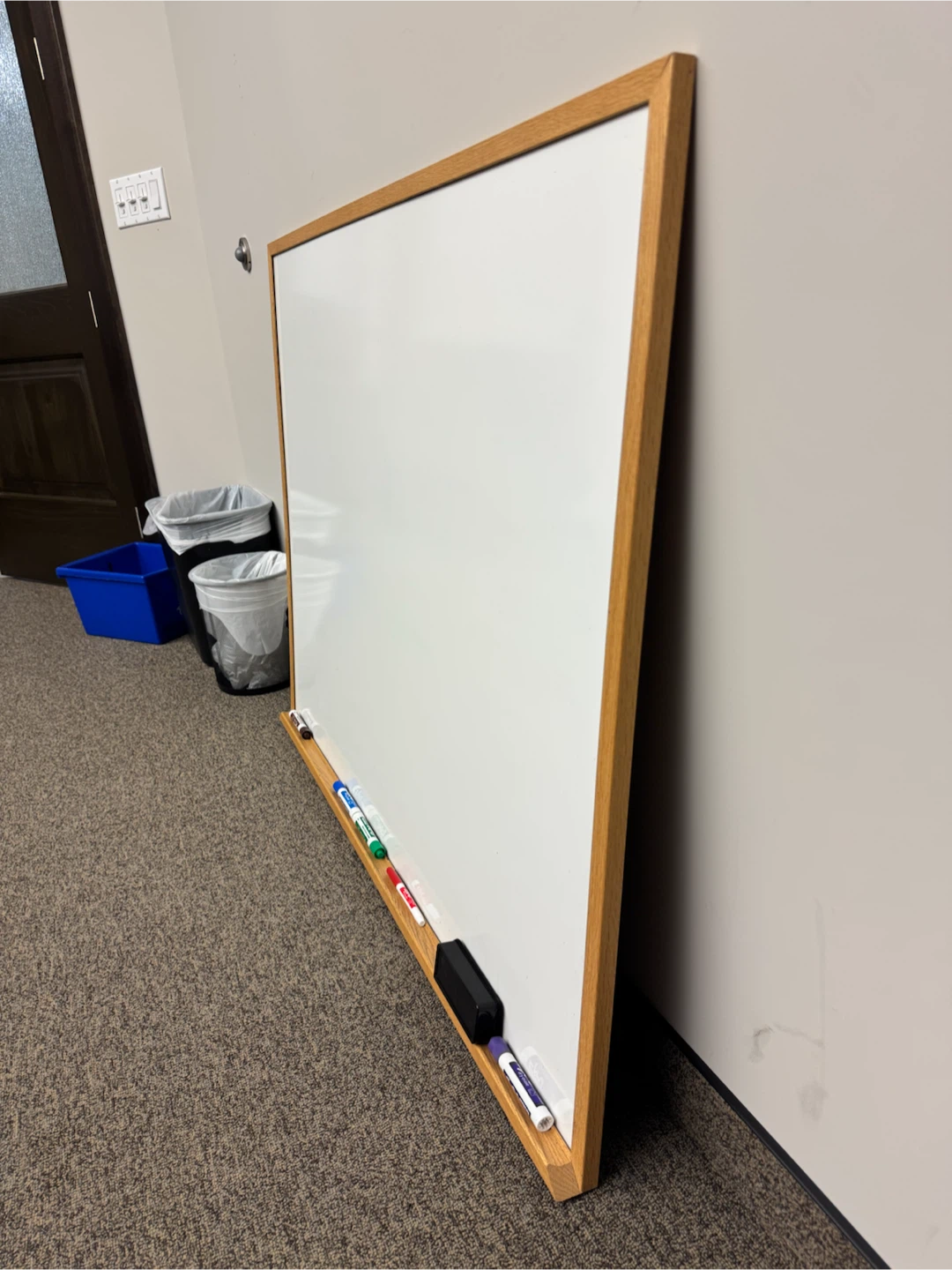 Wooden Framed Whiteboard with Markers - photo 2