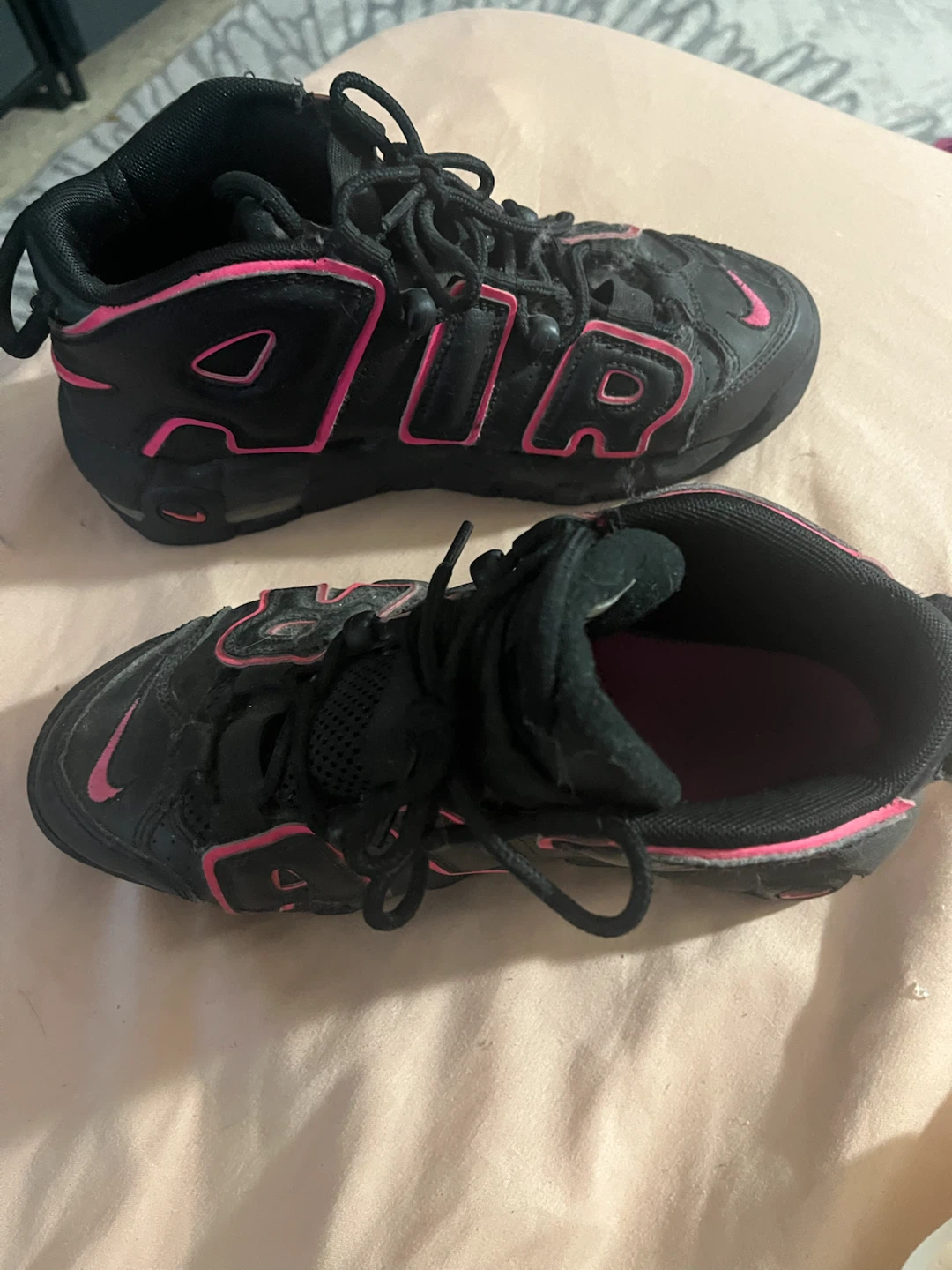 Nike Air More Uptempo (TD) Black Pink Sneakers