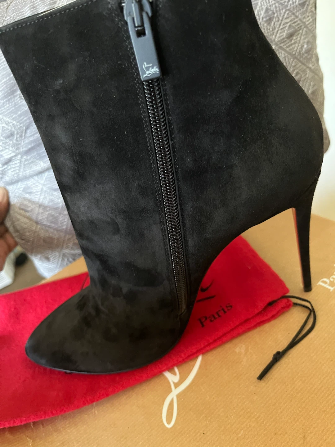 Christian Louboutin Black Suede Ankle Boots - photo 2